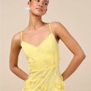 Lulu's Yellow Floral Dress